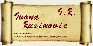 Ivona Rusimović vizit kartica
